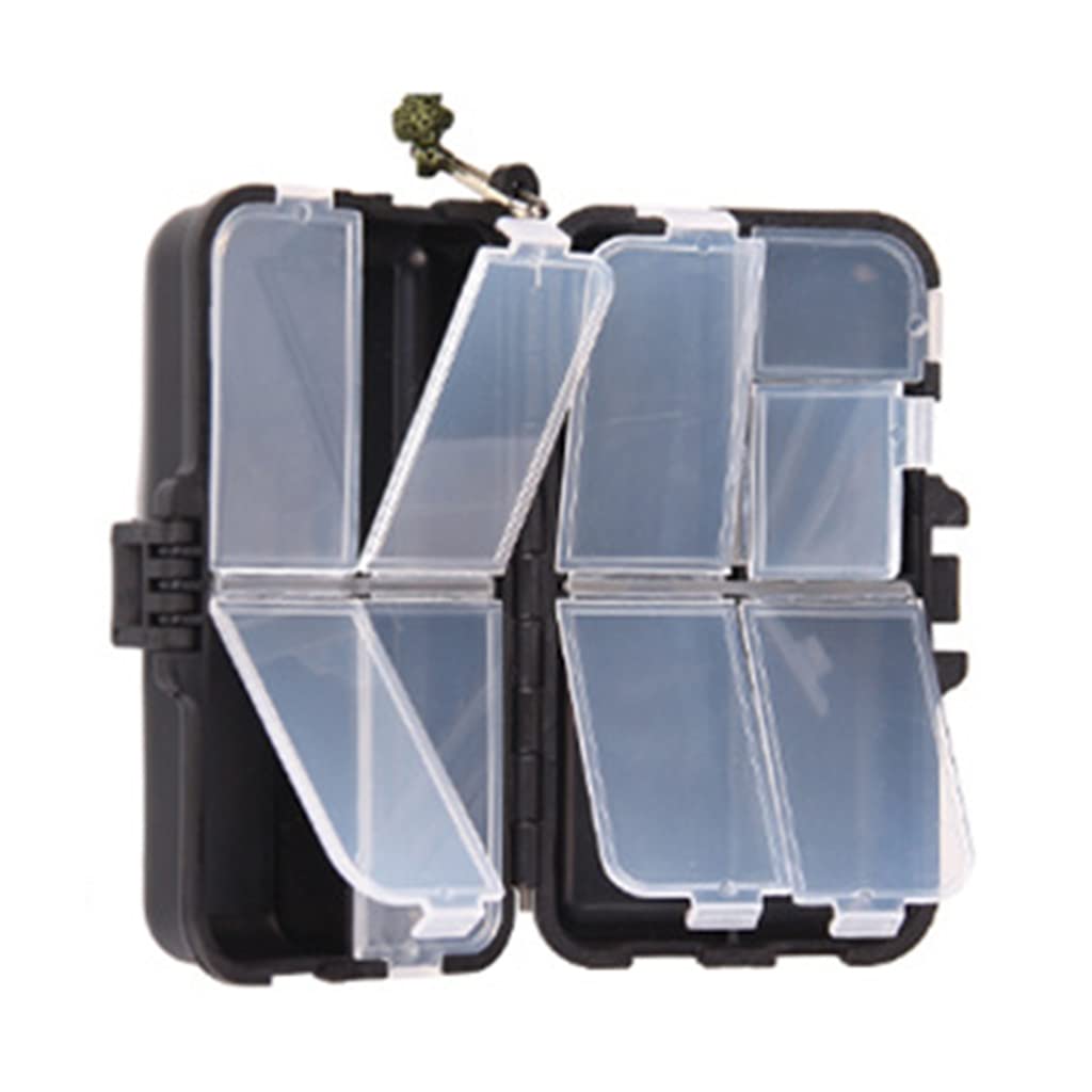 9 Grid Compartments Black Fishing Lure Box Fishing Tackle Hook
