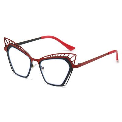 Ins New Anti Blue Light Cat Eye Glasses Women Hollow Splicing Frame Design Trendy Anti Radiation Eyewear