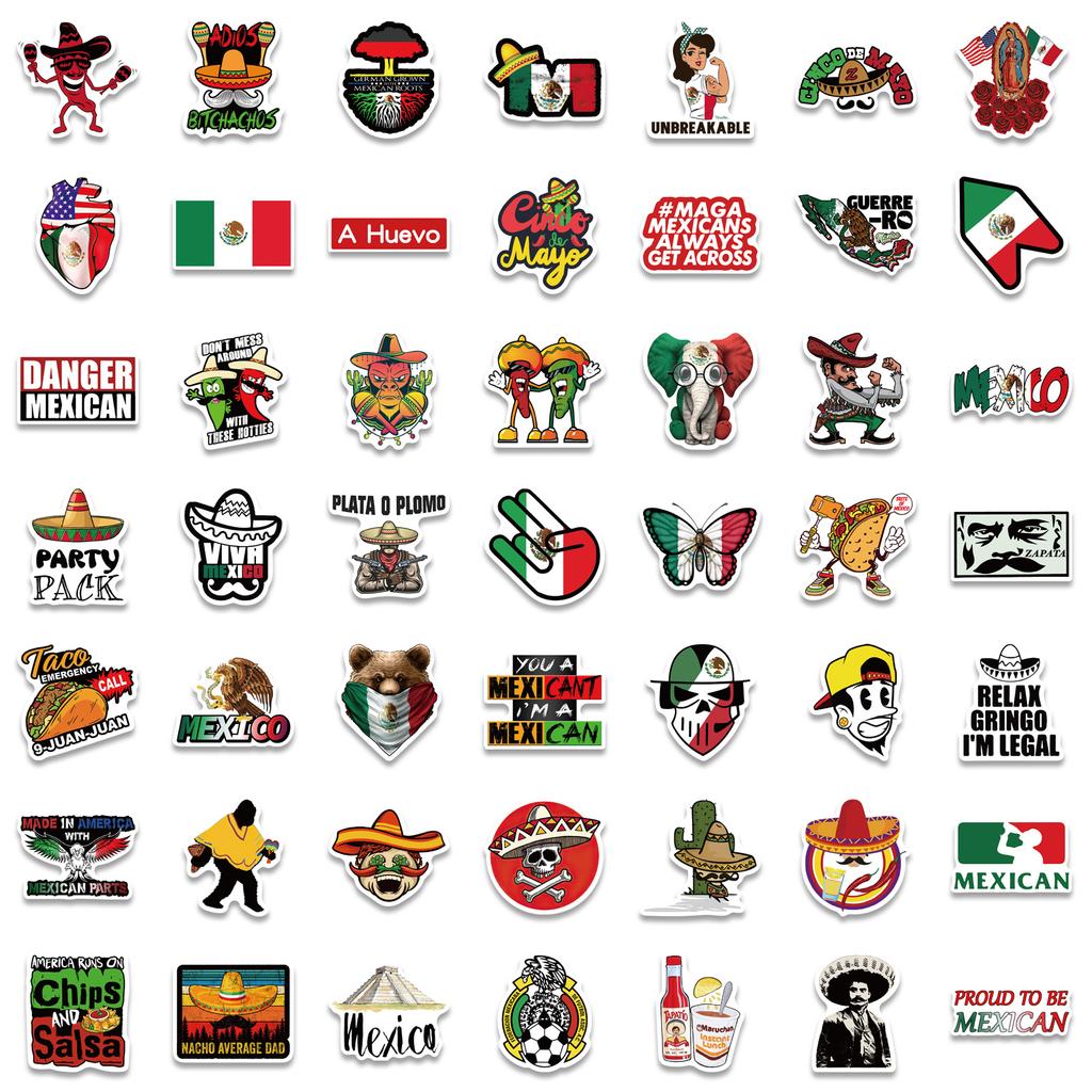 100 Mexican Style Stickers Personalized Decorative Computer Suitcase Waterproof DIY Stickers