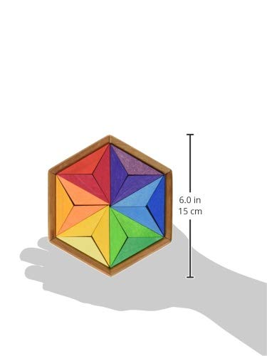 Grimm's Small Complementary Color Star - Little Wooden Creative Puzzle in Storage Tray