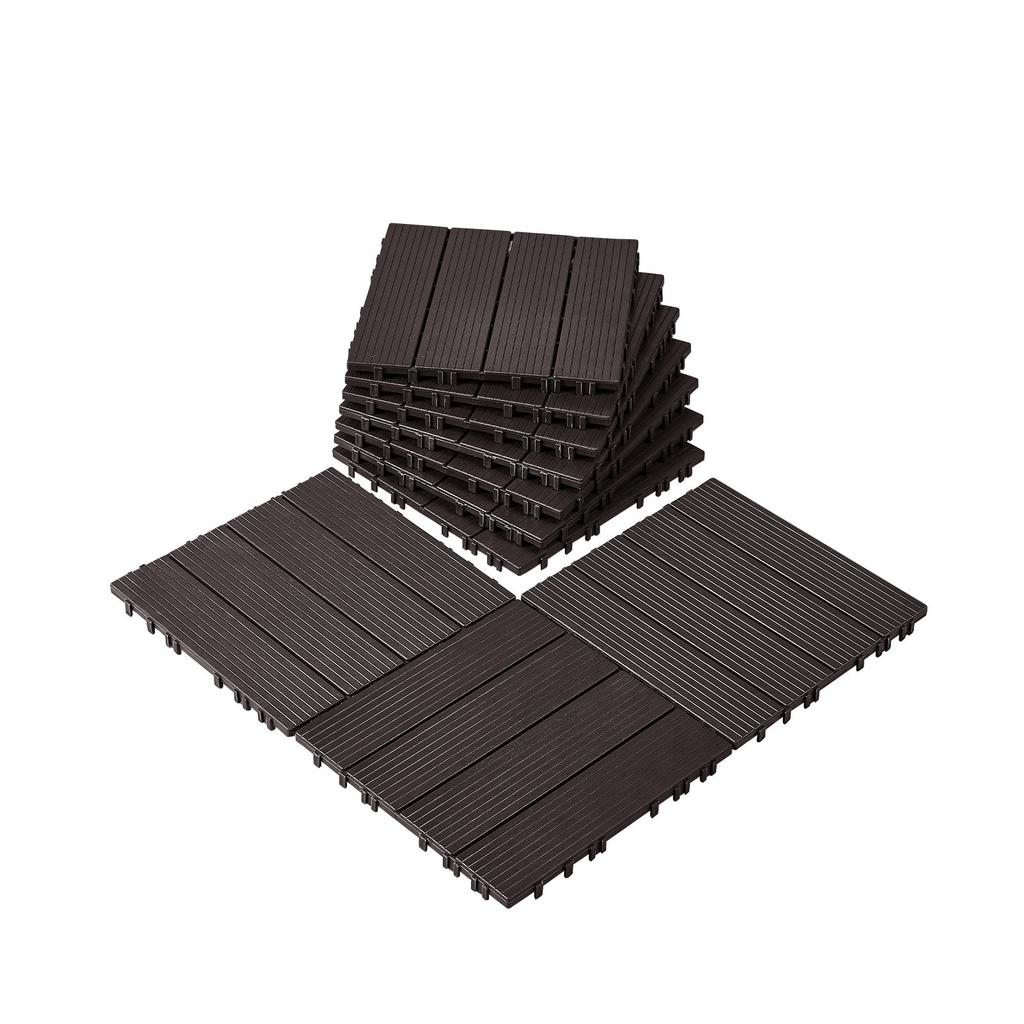 VEVOR Interlocking Deck Tiles, 10 Pack,12"x12" 10 Sq. Ft Plastic Waterproof Outdoor Flooring All Weather Use