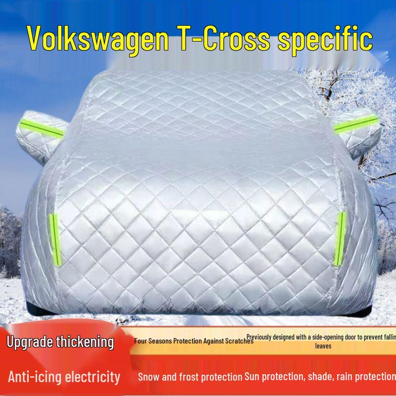 Volkswagen T-Cross 2023 SUV Car Cover: Sun, Rain, Snow, Ice, and Hail Protection with Heat Insulation.