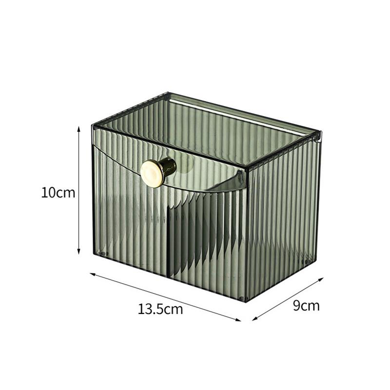 Úložná krabička na vatové tampony Stolní prachotěsná průhledná krabička na šperky Odstraňování make-upu Uskladňovací organizér na bavlnu Nádobka na rtěnku