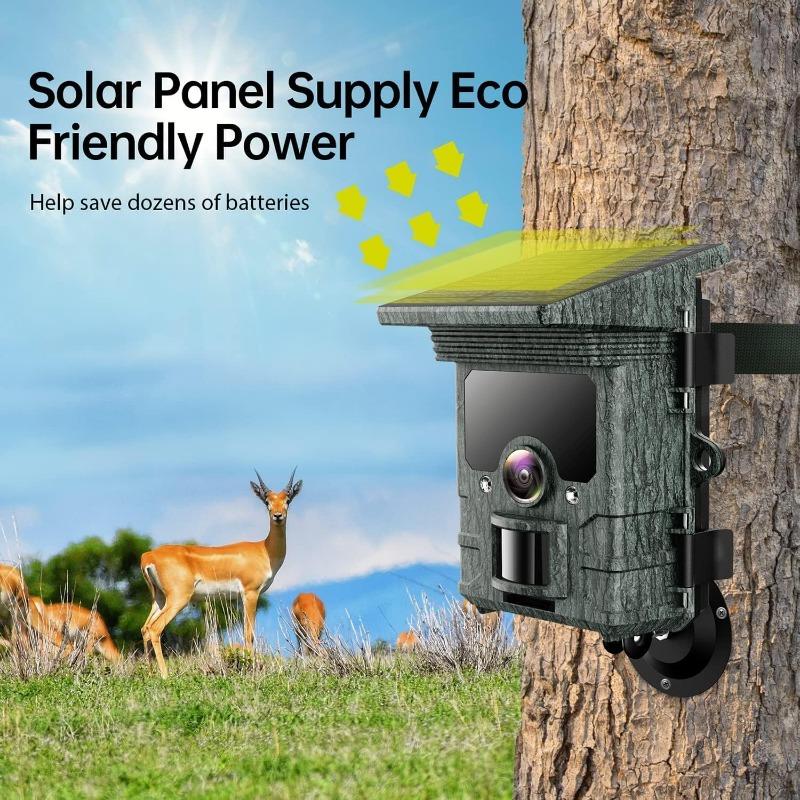 LS VISION Solar Wildlife 50MP 4K Video Trail Camera Night Vision 0.3s Motion Activated Waterproof Garden Camera Outdoor Hunting Monitoring