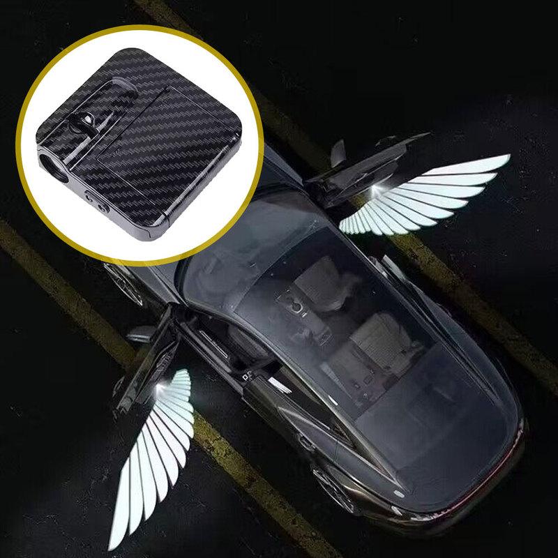 2pcs Car Angel Wings Styling Decorative Light Car Door LED Welcome Light Car High Definition Warning Lamp Auto Light Accessories