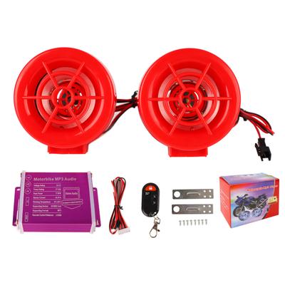 Motorcycle Alarm Sound System with Flashing Light 100Hz To 6KHz MP3 Radio Bluetooth Stereo Speaker for Motorbike