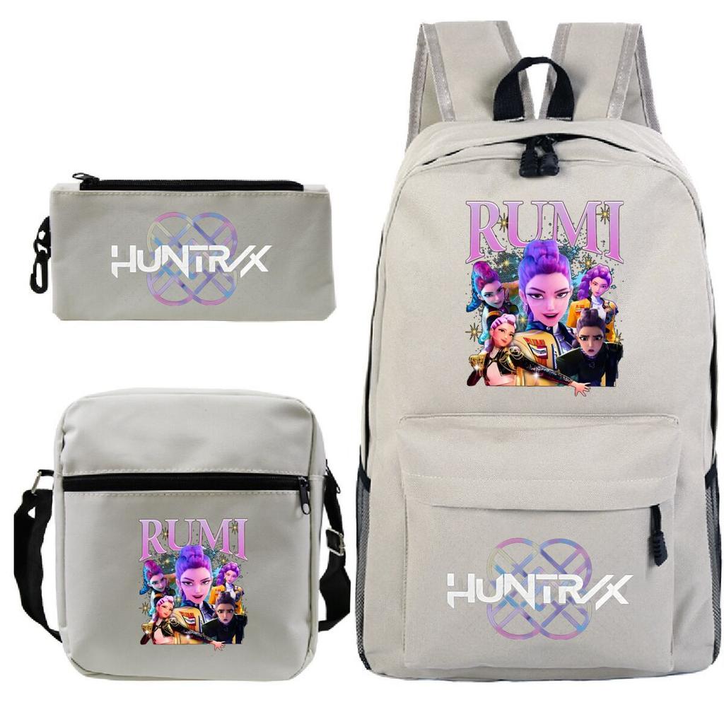 Animation Cartoon Grund- und Sekundarschüler Schultasche Kinderrucksack Freizeit Federmäppchen Umhängetasche Dreiteiliges Set