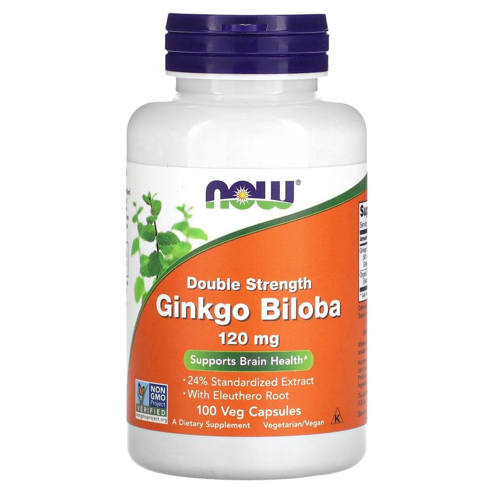 

NOW Foods Double Strength Ginkgo Biloba 120mg Veg Capsules, 100 Count 100 pcs - 1 ea