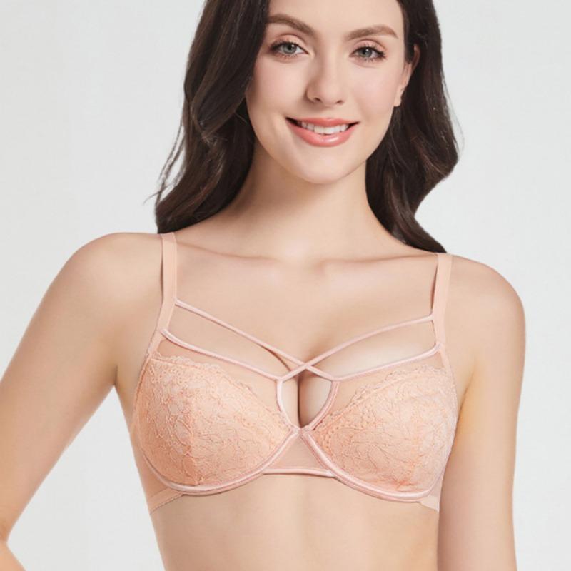 French Sexy Lace Big Chest Small Underwear Women's Push-up Anti-sagging Breathable Thin Bra