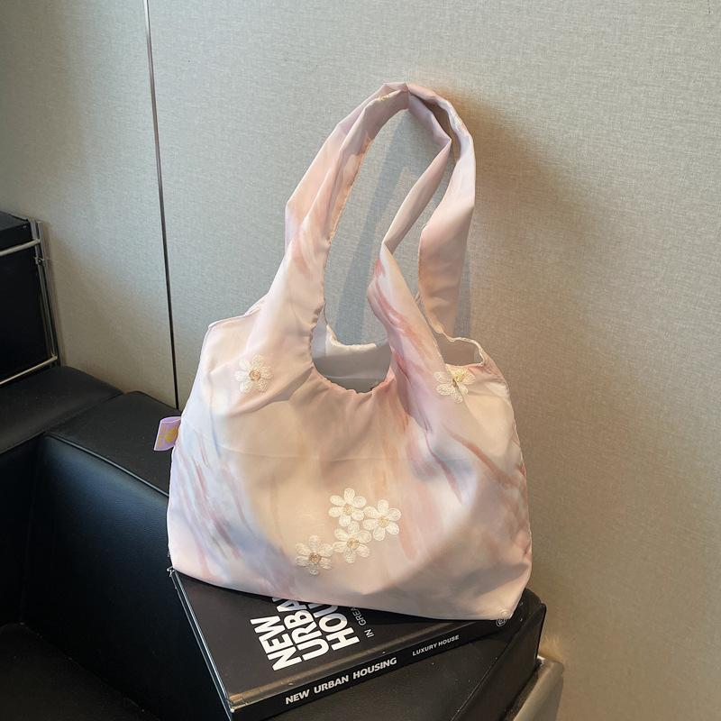 Floral Tote Bag Crossbody Trendy Fashion Shoulder Bag Large Capacity Commuter Shoulder Women's Bag