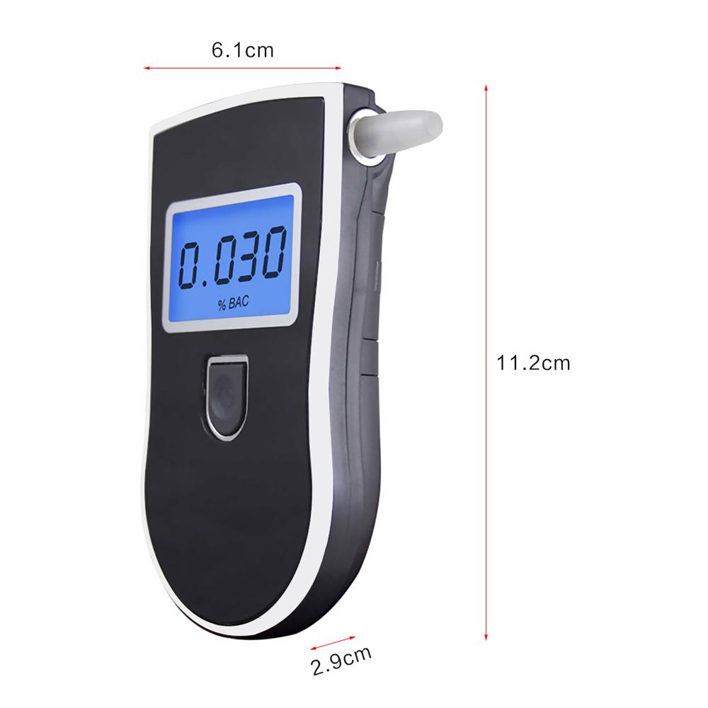 Mini Portable Breath Alcohol Tester AT6000 Digital Blue LCD Display Sound Alarm