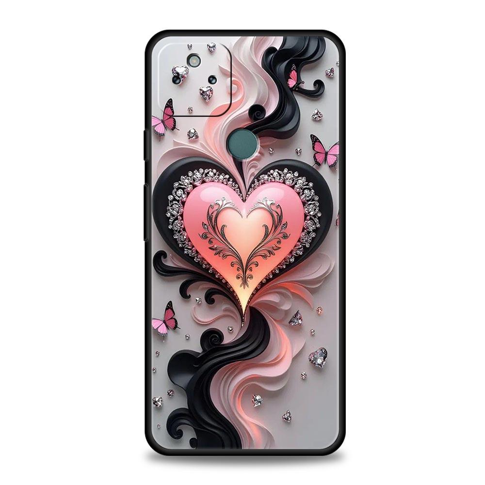 Colored Love Heart Printed Phone Case Cover for Google Pixel 10 9 8 7 6 9A 8A 7A 6A Pro Shockproof Soft TPU 9 Pro XL Shell Capas