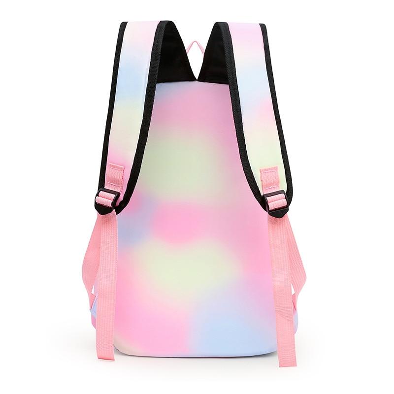 3Pcs/set Anime Canvas Backpack School for Girl Y2K With Lunch Bags Student Bags Set Children Pen Bag Back To School Rucksack