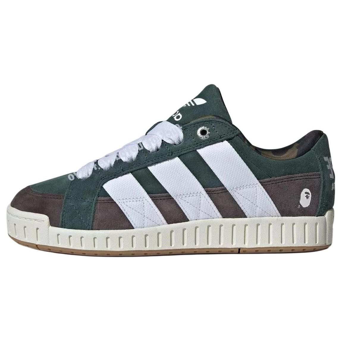 BAPE x adidas LWST Насыщенно-зеленые Унисекс Кроссовки Облачно-белый Основной черный IE6117 37⅓
