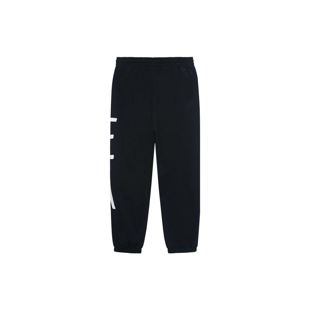 Li-Ning Pure Color Letter Print Elastic Cuff Loose Casual Pants Men Bottoms Black AKLSG77-1