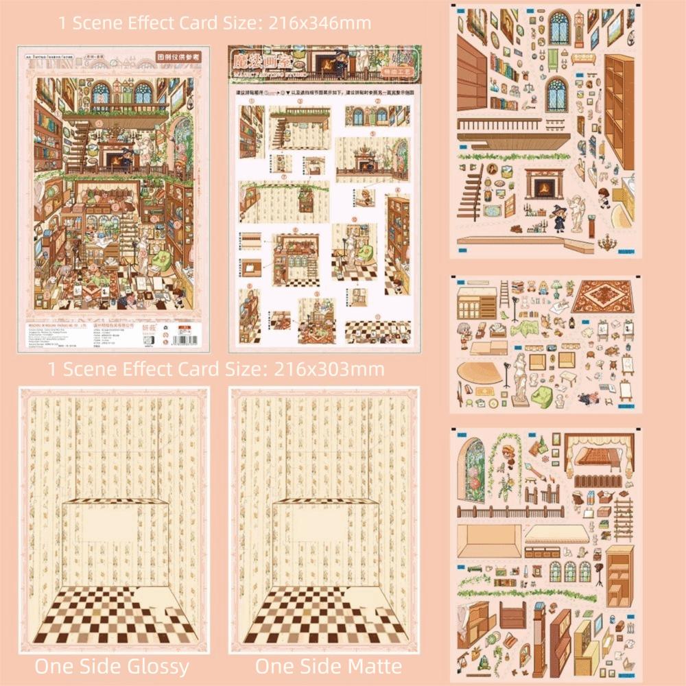 Self Adhesive Miniature Scene Sticker Set Waterproof 3D Street View Stickers