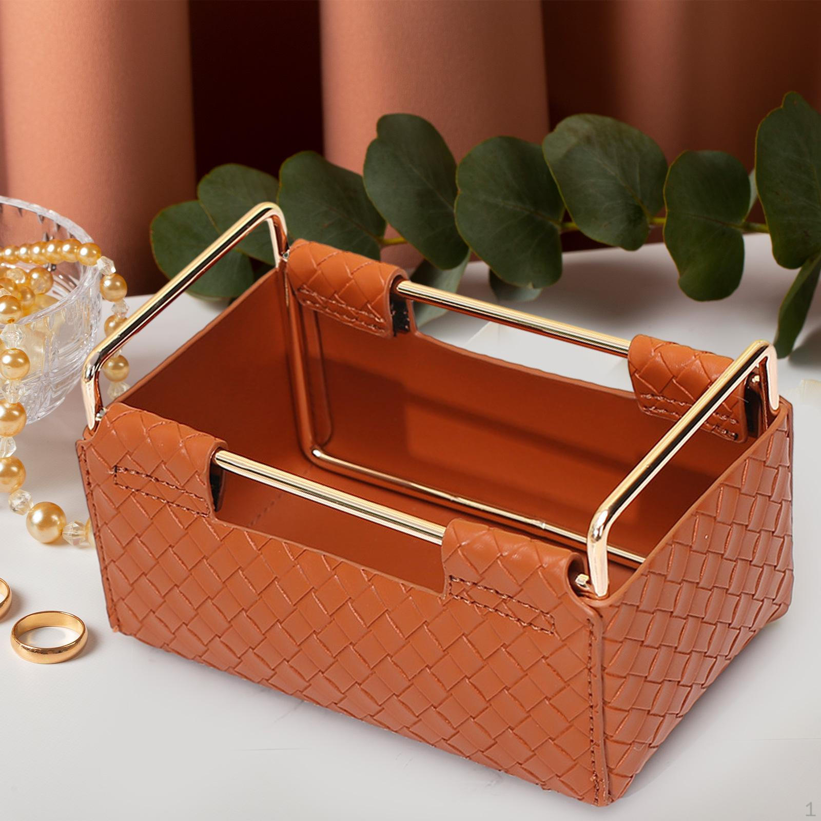 

Корзина для хранения Органайзер для макияжа Многофункциональный контейнер для мелочей Коробка для игрушек коричневый