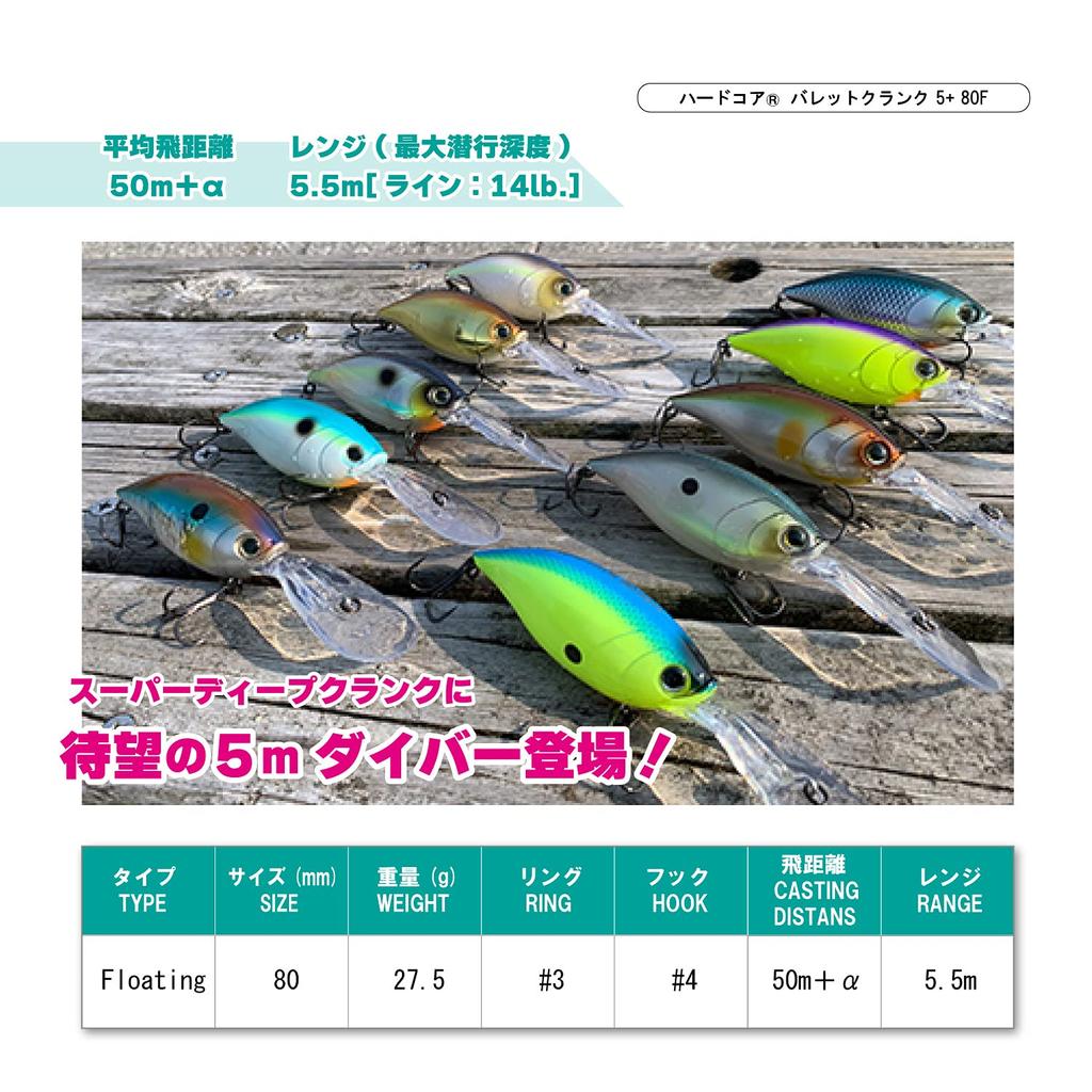 DUEL HARDCORE Hardcore Bullet Crank 80F Crankbait Freshwater 80mm Blue Sexy Shad 5+ [Fishing Tackle, Bass] R1421-BSSH 03