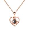 Love Heart Projection Necklace 100 Languages I Love You Pendant Jewelry for Girlfriend Couple Romantic Fashion Accessories Gifts