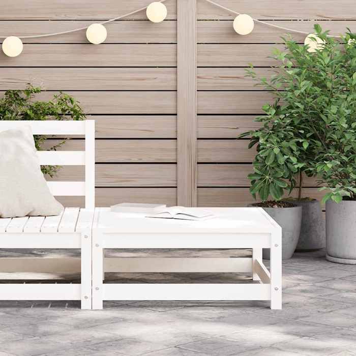 VidaXL Garden Footrest, Coffee Table, Stool, Outdoor Patio Backyard Terrace Furniture, White 70x70x30 Cm Wood 837936