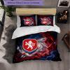 Czech Republi Football Pattern 3 Pieces Bedding Set Soft Microfiber Duvet Cover with Pillow Cases for Bedroom