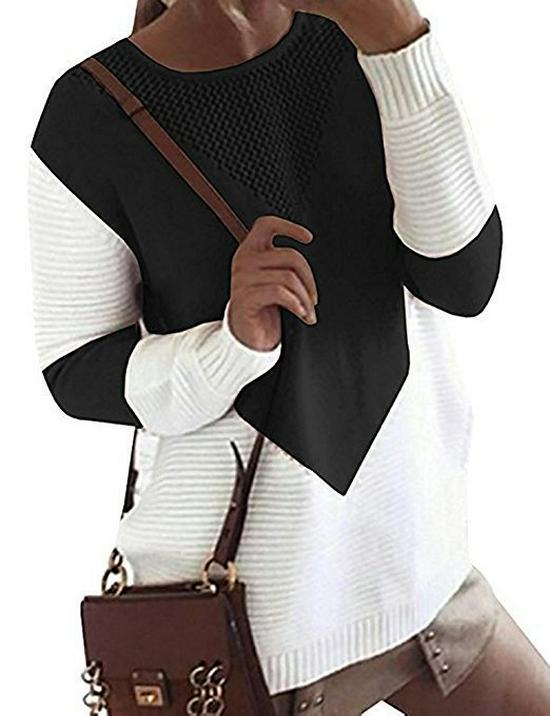 2026 Women's Autumn/Winter New Arrivals: Loose Patchwork Knitwear Sweater