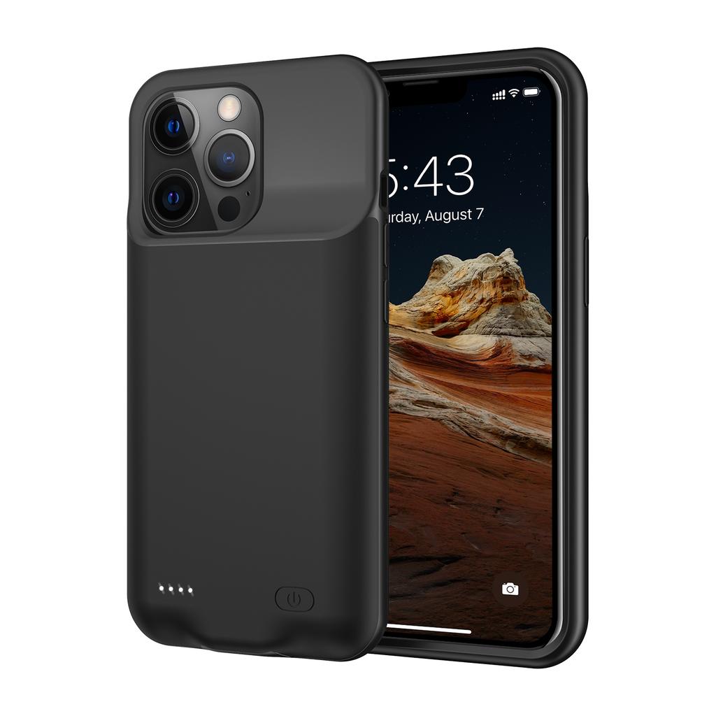 B98S 6500mAh Oplaadbare Uitgebreide Batterij Zachte TPU Rand Mobiele Telefoon Oplaadhoes Shell voor iPhone 13 Pro 6,1 inch