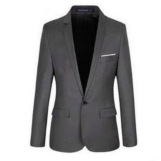 Męska Moda Slim Fit Formalny Jednoguzikowy Garnitur Marynarka Płaszcz Kurtka Odzież Wierzchnia Top