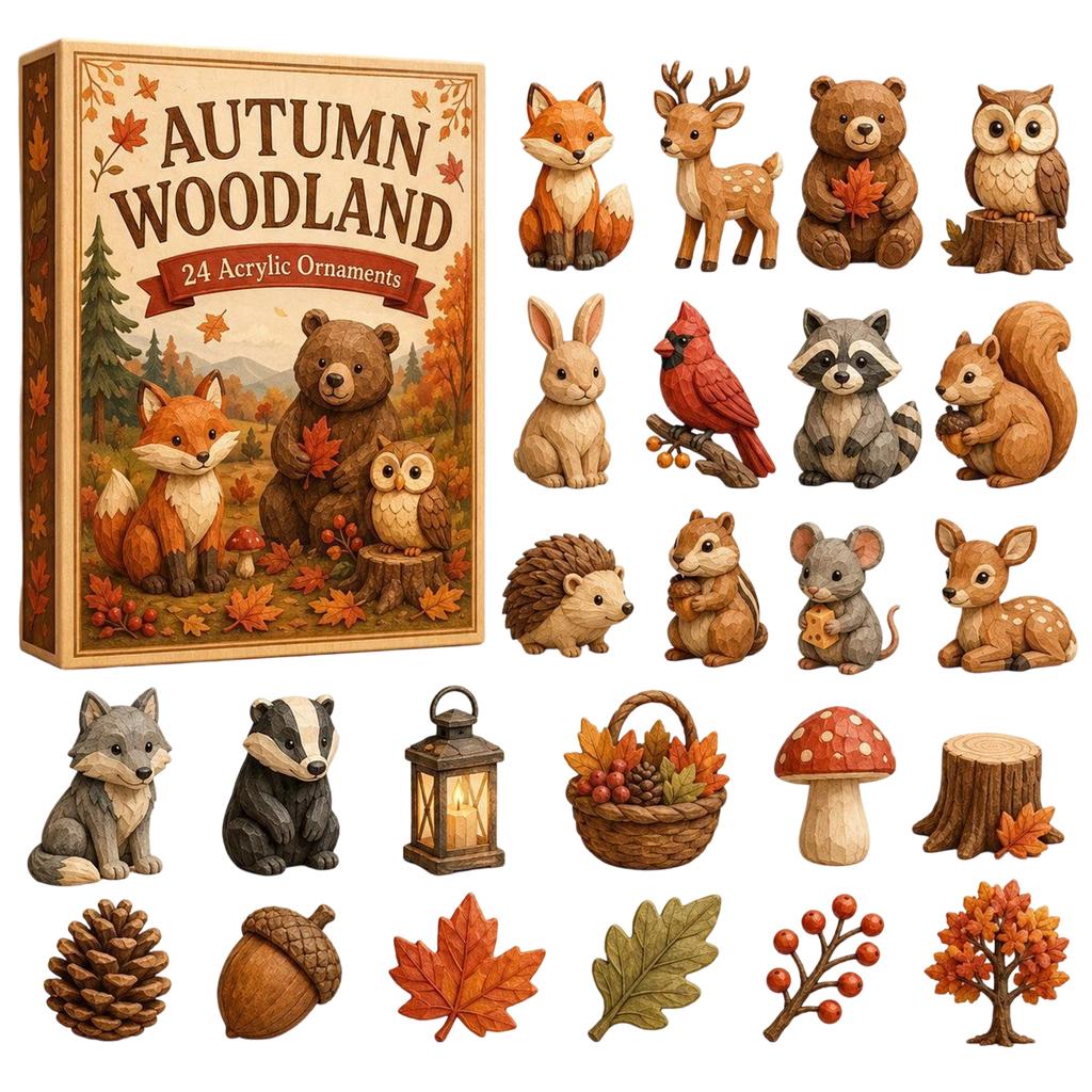 Acrylic Forest Animal Hanging Ornaments - Pack Flat 2D for Keychains and DIY Crafts