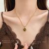 Titanium Steel Pearl & Tiger Eye Vintage Clavicle Necklace - Light Luxury Niche Design