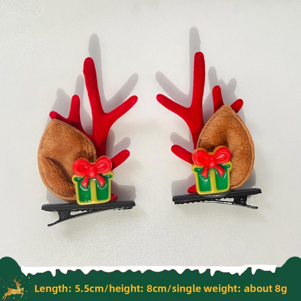 Christmas Antler Hair Clips New Year Hair Clips Elk Antler Duckmouth Hair Clips Cute and Sweet Headwear