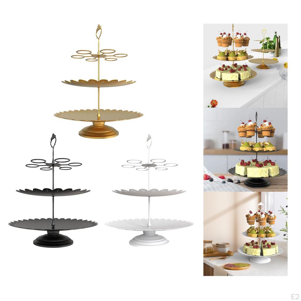 3 Tier Cupcake Stand Dessert Candy Dish Pastry Serving Appetizer Trays