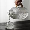 Hammered Glass Water Pitcher with Rope Handle – Heat Resistant, Large Capacity Cold Water Jug Water Botter