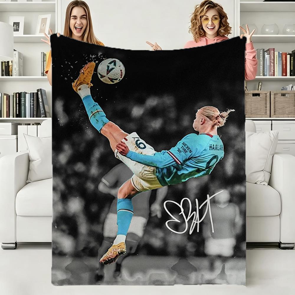 3D E-Erling H-Haaland Fußballstar Weiche Warme Flanelldecke Kunst Für Schlafzimmerwand Wohnzimmer Dekoration Bett Picknick Büro Geschenk