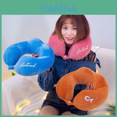 Oreiller de cou confortable en peluche en forme de U avec rembourrage en coton PP Parfait pour les siestes au bureau et les voyages