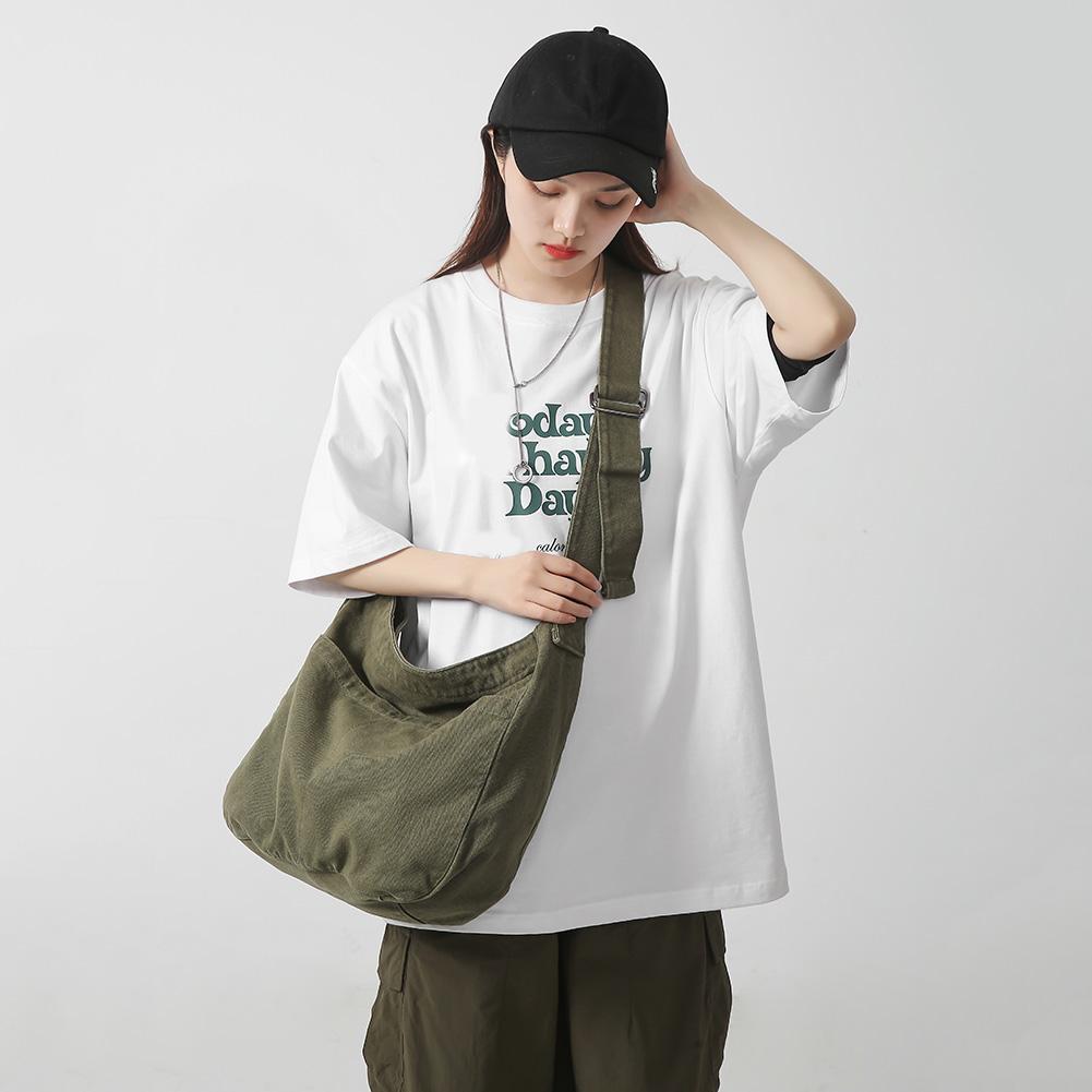 Shoulder Bag Canvas Simple College Student Bookbag Fashion Harajuku Satchels