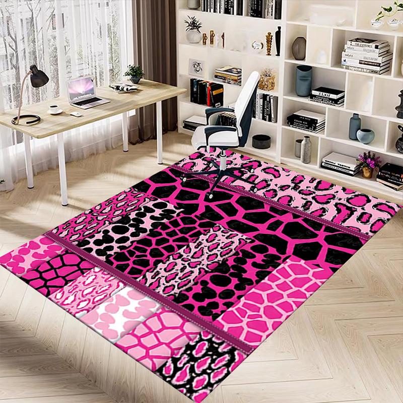 1PC Leopard Print Giraffe Print Extra Large Non-Slip Floor carpet, Office, family, bedroom, Studio - Large Area Rug Indoor Rugs, Vibrant Colors-W287