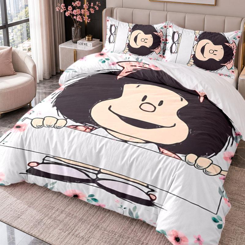 Mafalda 3-teiliges Bettwäsche-Set Bettbezug mit zwei Kissenbezügen für Schlafzimmer Heimdekoration