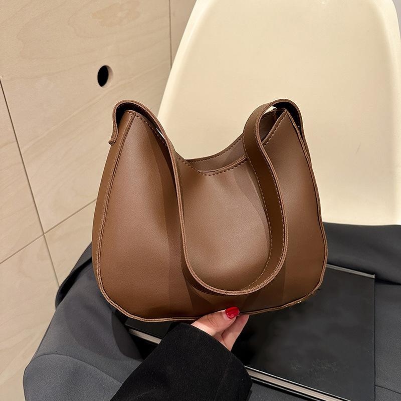 Winter Minimalist Trend With Lock Texture Large Capacity Women's Underarm Shoulder Bag PU Leather Hobo Crossbody Bag