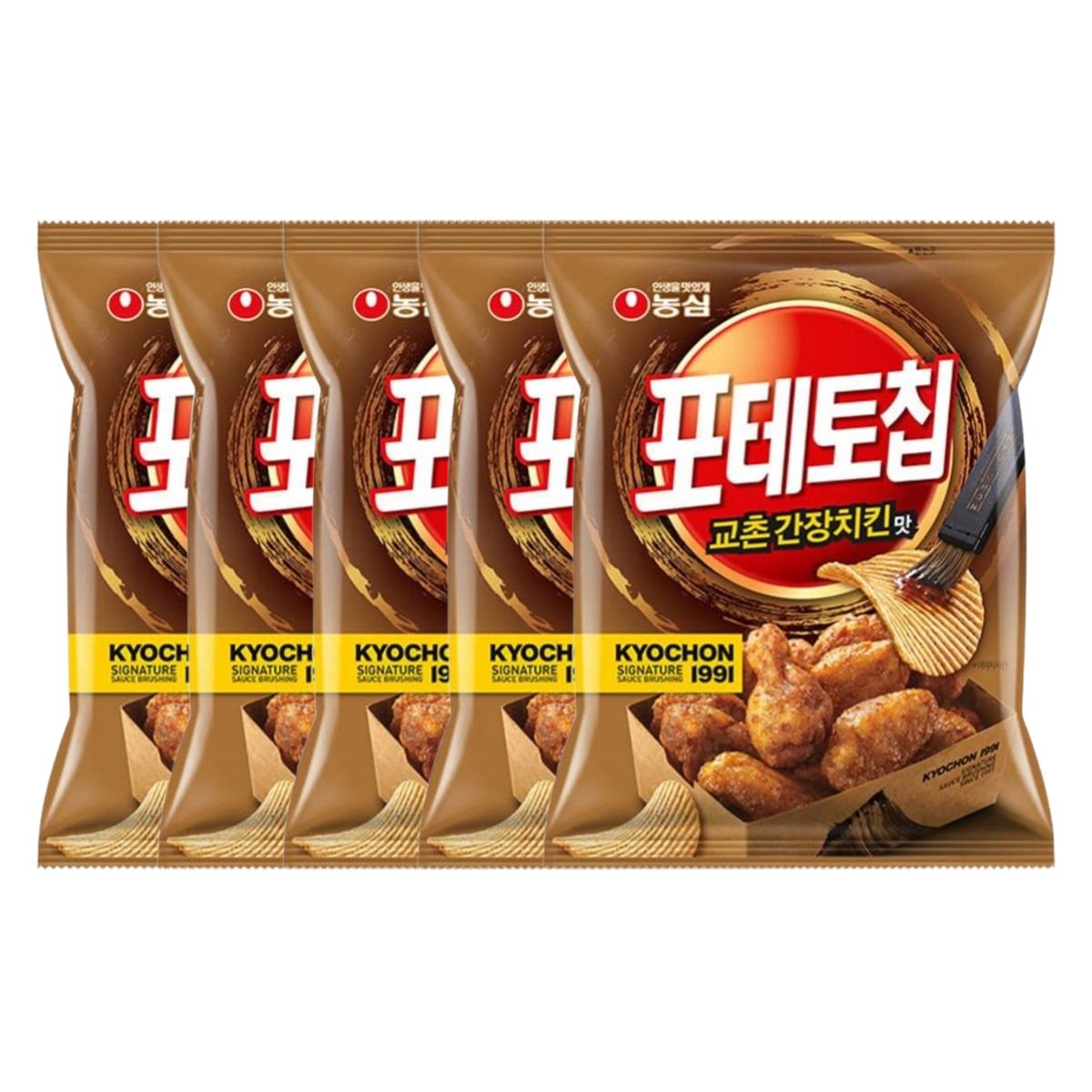 Seoul Pantry Nongshim Potato Chip Kyochon Soy Sauce Chicken Flavor 55G X 5 Packs