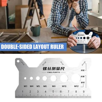 1/2Pcs Metric Imperial Metal Thread Pitch Multi-Gauge with Double-Sided Layout Easy To Operate Compact Portable Thread Gauge