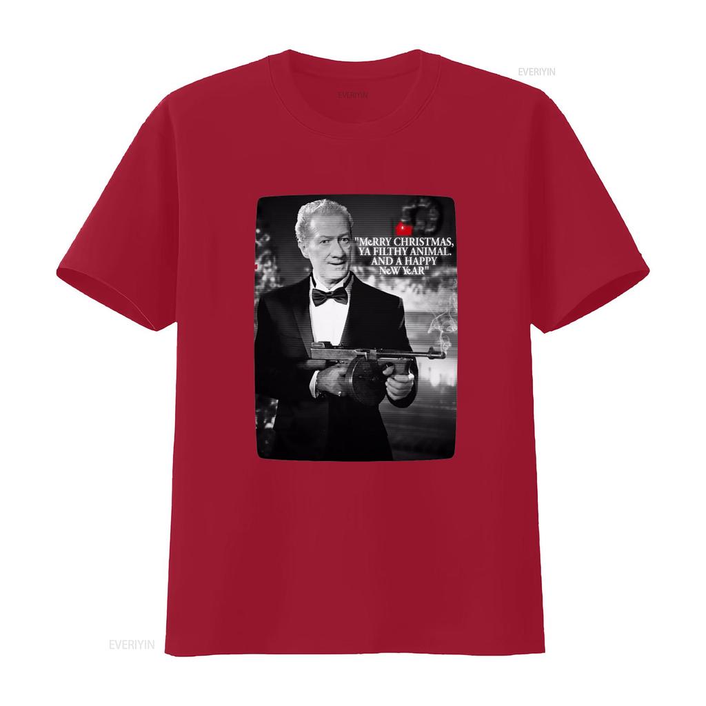 Home Alone Merry Christmas You Filthy Animal Happy New Year T Shirt 9910 Vintage Washed Homme Casual Stylish Designer Clothes