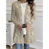 2026 Casual Open Front Cardigan Mid-Length Coat 3D Pumpkin Ghost Print