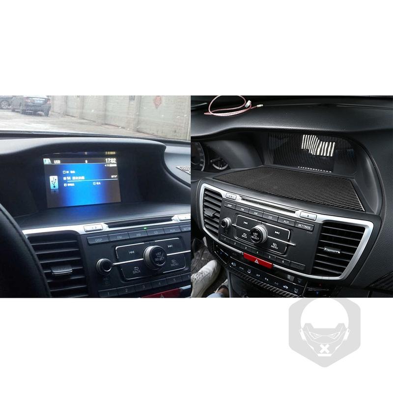 Real Carbon Fiber Car Accessories Center Console Display Panel Cover Soft Sticker For Honda Accord 9th Gen 2014 2015 2016 2017