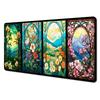 Quadruplepanel Stained Glass Style Fantasy Landscape Design Mouse Pad Desk Mat Gaming Pad Computer Keyboard Mouse Pads Mousemat