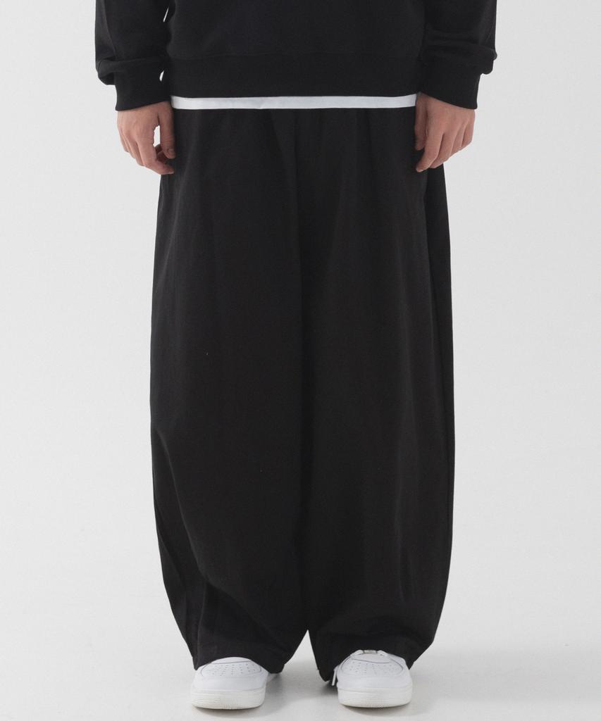 PIANER Washed Cotton Balloon Pants (Black)