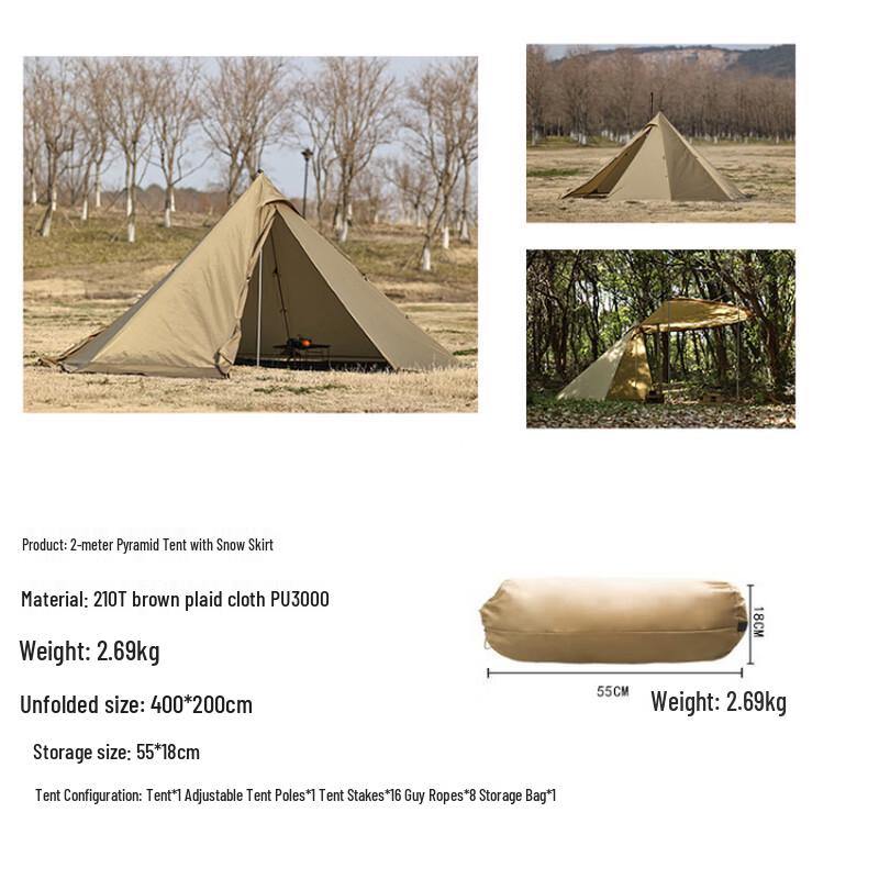 OEING Lightweight 4-6 Person Pyramid Camping Tent