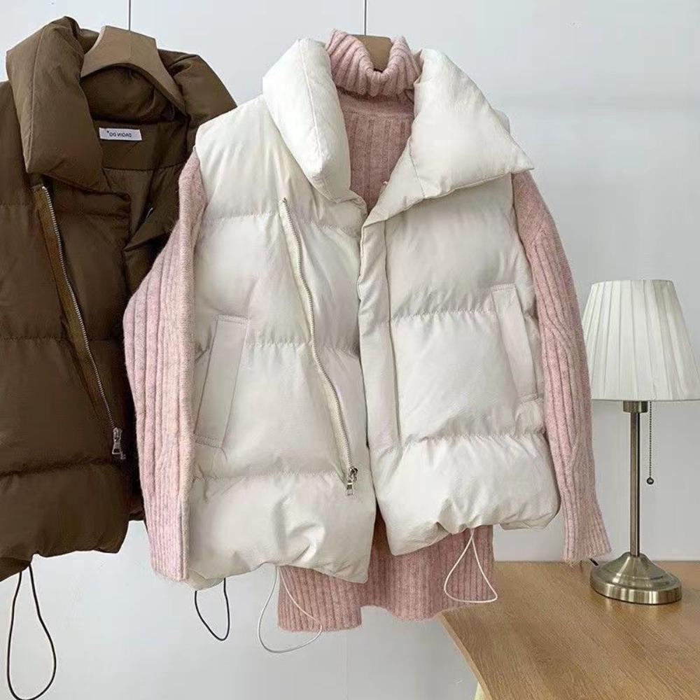 Xiaoxiangfeng stand-up collar cotton vest women's autumn and winter Korean version new cotton vest outer wear cotton vest jacket tide