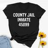Prison Inmate Shirt County Jail Inmate Tshirt Halloween Group Matching Fall Season Gift Birthday Squad Party Top Cotton Tee Unisex