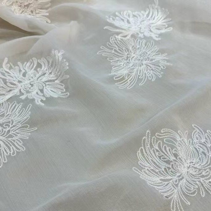 Breathable and Soft Embroidered Fabric Suitable for Wedding Dresses Evening Gowns and Diy Handcrafted Clothing Fabrics